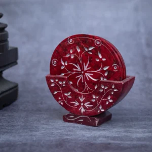 Floral Tapestry Marble Inlay Coasters